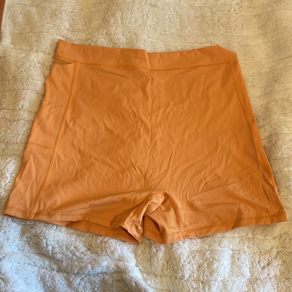 Offline aerie 4” inseam orange bike shorts
